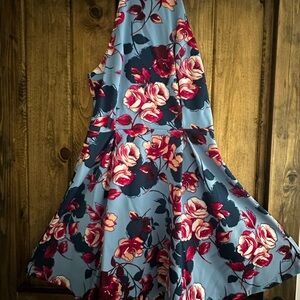 Miami Floral Mini Dress - Blue and Red